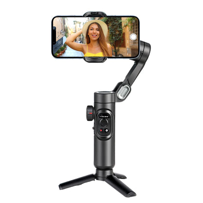 AOCHUAN Smart X Pro 3-Axis Gimbal with OLED Display, Wireless Charging, and Built-In Fill Light for Smartphone Videography

