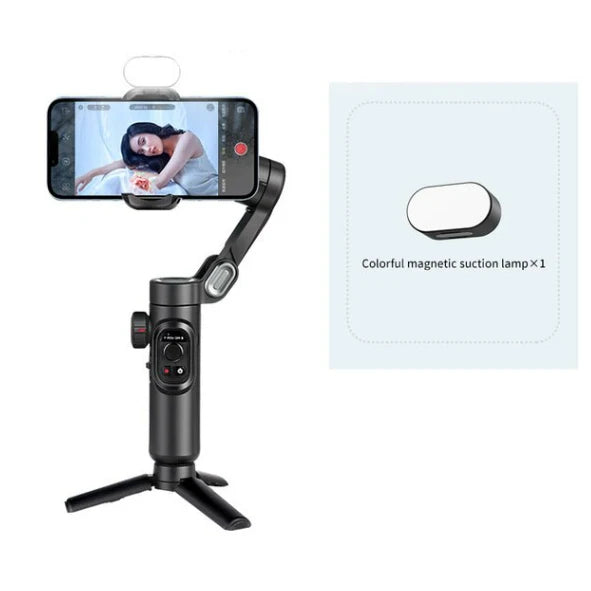 AOCHUAN Smart X Pro Gimbal equipped with a colorful magnetic suction lamp for dynamic lighting

