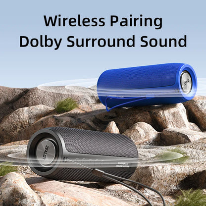 Two Beatfy 360 speakers paired in stereo mode – immersive sound experience with wireless syncing