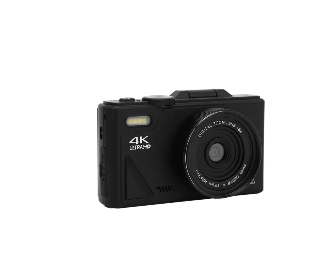 Black COBOFX 4K Digital Compact Camera with 4K Ultra HD label on a white background