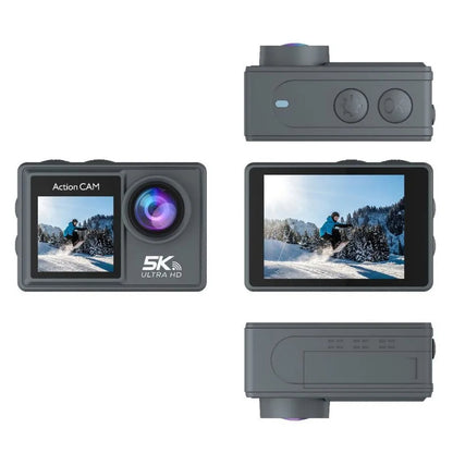 dual screen action camera with 2.0 inch rear and 1.3 inch front display

