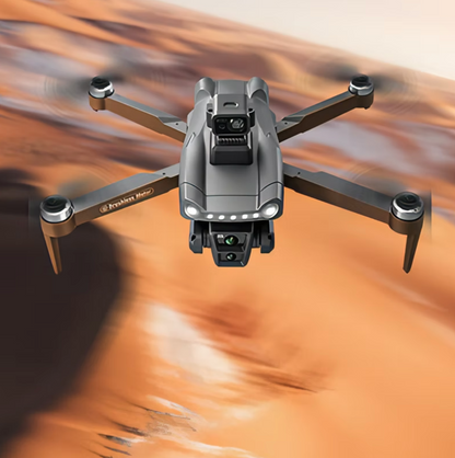 Eonvy AIR+ GPS Drone flying over a blurred landscape