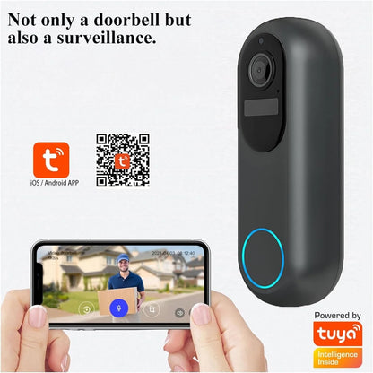 halovision doorbell camera with smartphone app interface and Tuya branding