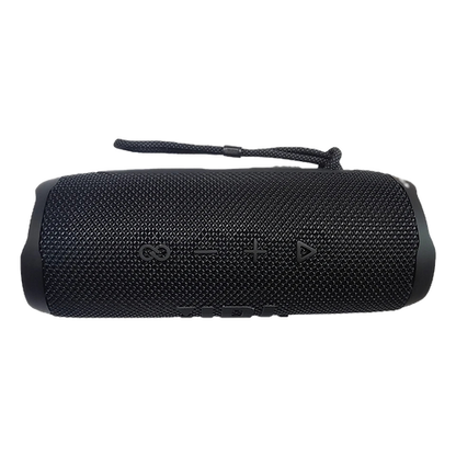 JBL Flip 6 portable Bluetooth speaker in black, featuring compact design and rugged exterior for travel and outdoor use

