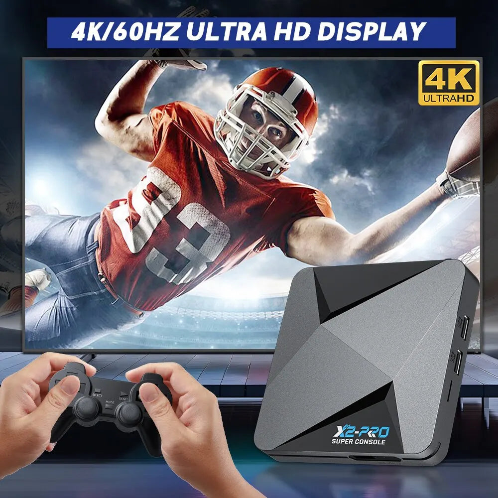 KINHANK X2 Pro Gaming Console with 4K Ultra HD display at 60Hz for stunning visuals and smooth retro gaming experience
