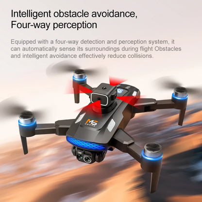 M6 quadcopter drone with intelligent obstacle avoidance featuring four-way perception for safe and stable flight in complex environments
