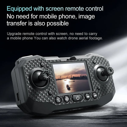 M6 drone equipped with screen remote control for real-time FPV display, easier navigation, and enhanced flight control experience
