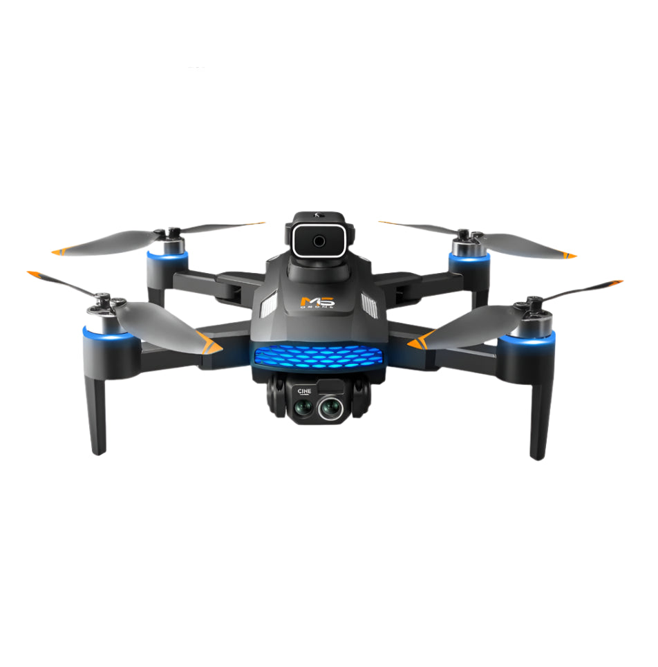 M6 quadcopter drone with 8K HD dual camera, brushless motor, and obstacle avoidance system for aerial photography

