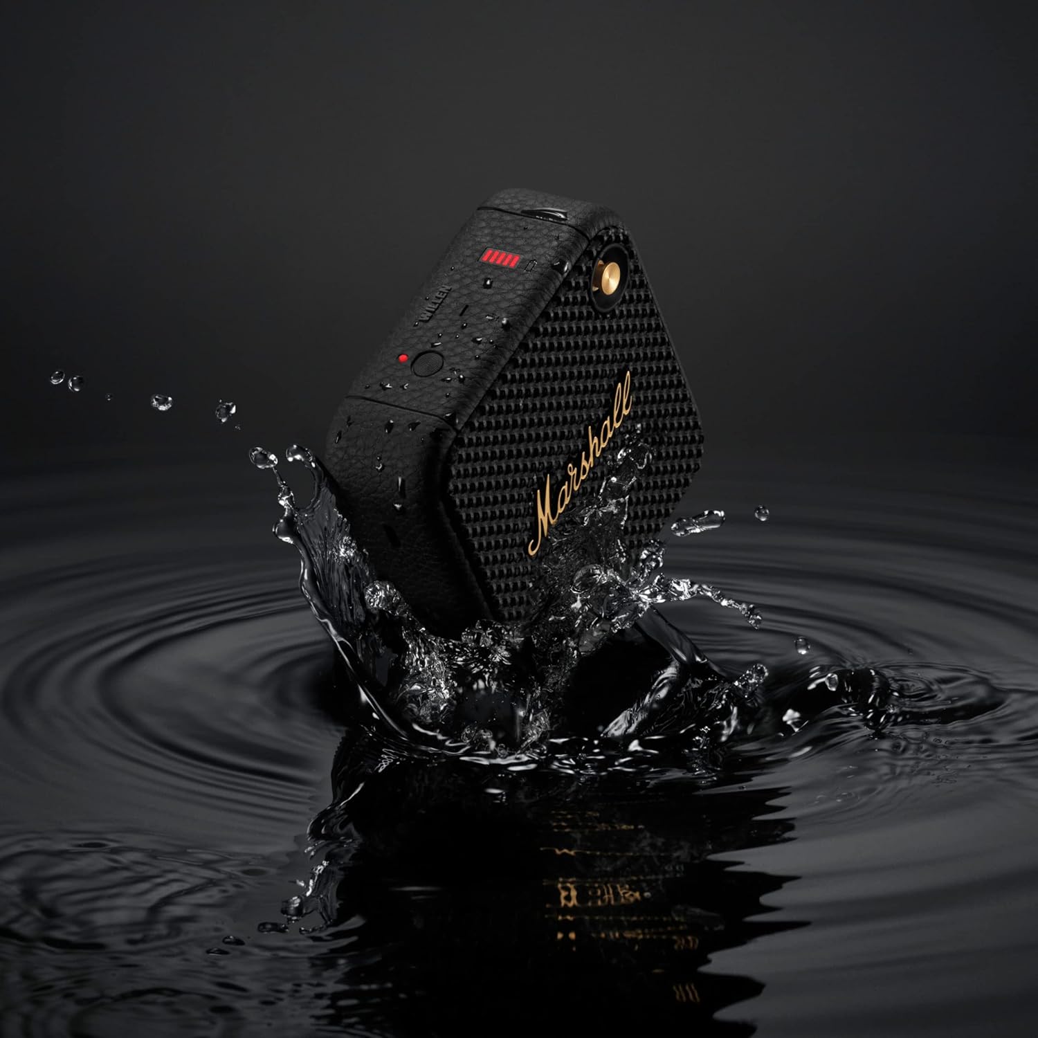 Water-resistant Marshall Willen speaker with IP67 rating – durable and dustproof design for outdoor use and tough conditions