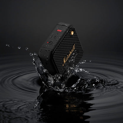 Water-resistant Marshall Willen speaker with IP67 rating – durable and dustproof design for outdoor use and tough conditions