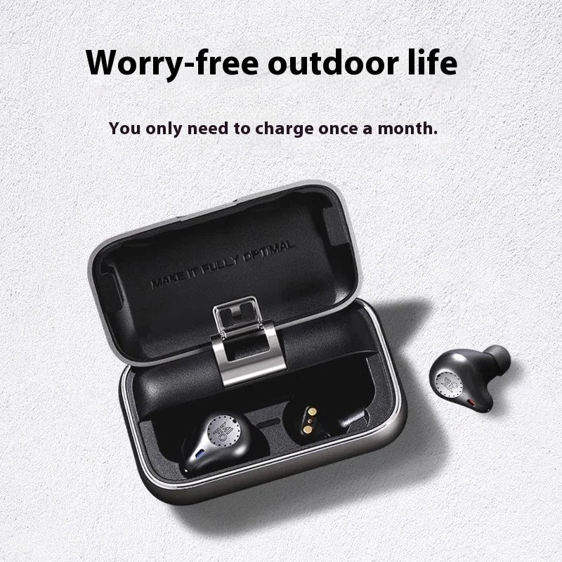 Close-up of Mifo O5 Plus Gen 3 earbud – ergonomic in-ear design with touch controls and waterproof IPX7 rating