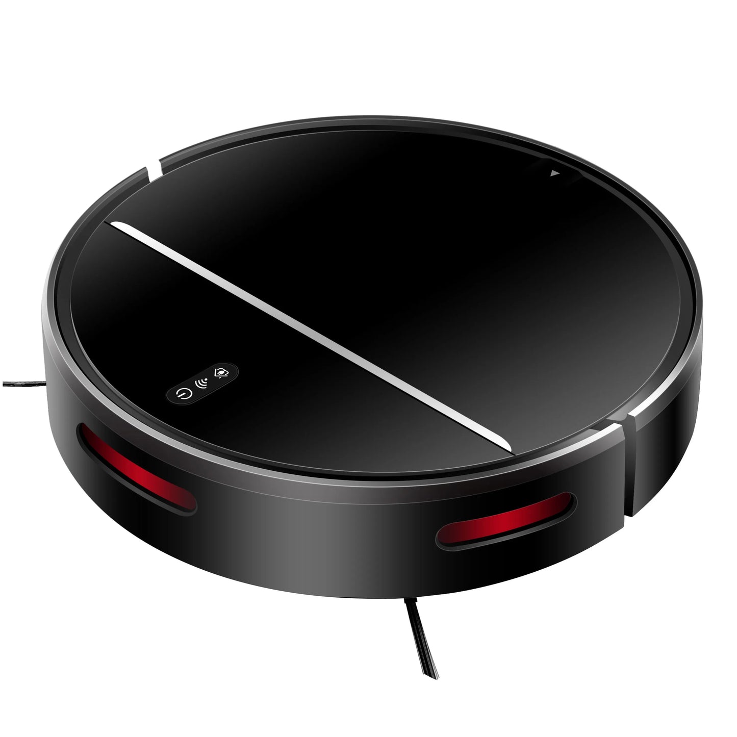 Black Moxier M7S Robot Vacuum cleaner on a white background