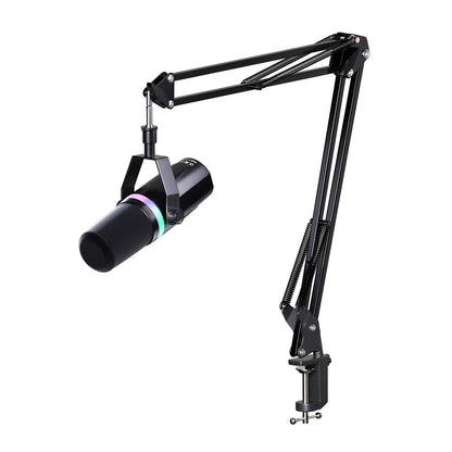 puruxe microphone with a black adjustable arm on a white background