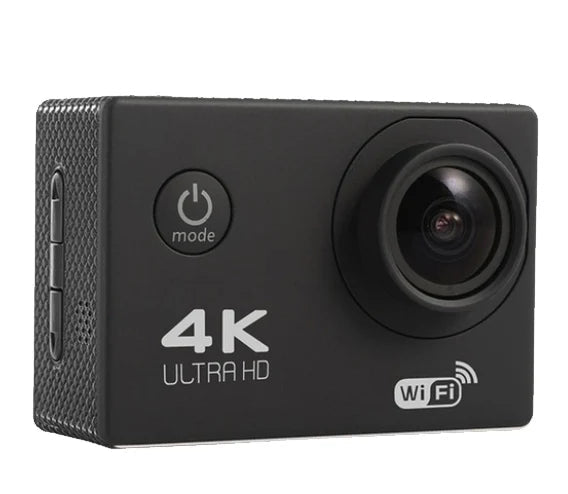 Qinux Pixgo 4K Action Camera in sleek black color edition with 4K UHD video recording, waterproof design, and compact build for professional and adventure use
