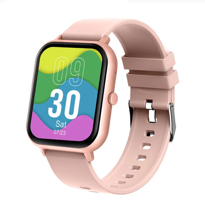 Smartwatch 9 Pro in elegant pink finish, featuring a 1.83-inch full-touch display with fitness tracking and Bluetooth calling.

