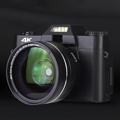 Trovoro camera with a large lens on a black background