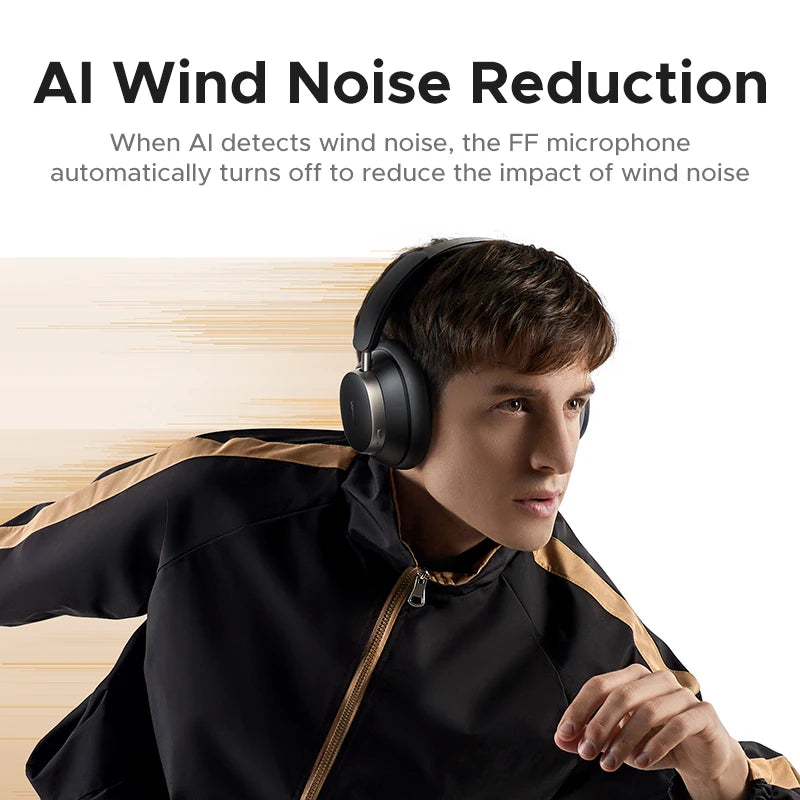 UGREEN HiTune Max5 earbuds with AI-powered wind noise reduction technology for clear voice and audio performance during calls and outdoor use
