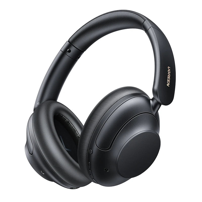 UGREEN HiTune Max5 wireless earbuds in black with quad speaker setup and enhanced sound engine, delivering powerful bass and high-fidelity audio
