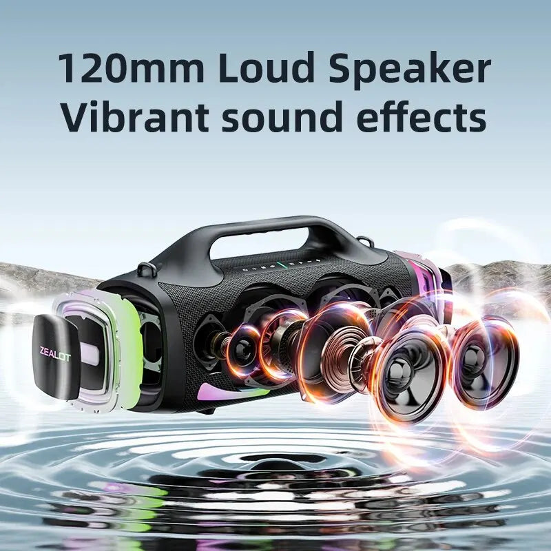 ZEALOT S79 Bluetooth Speaker with 120mm Loud Drivers Delivering Deep Bass and Vibrant Sound Effects

